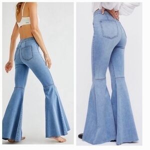 Free people just float on flare bermondsey blue jeans